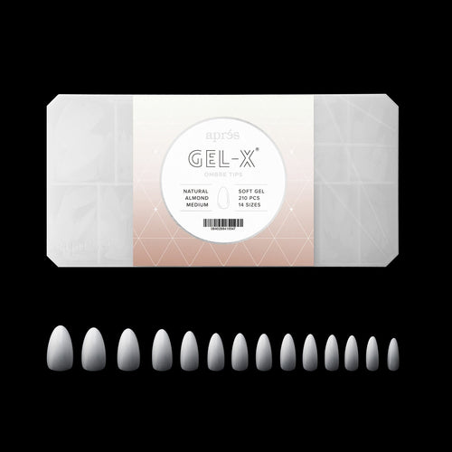Apres Gel-X Soft Gel Ombre Tips Amande Naturelle Moyenne 41654