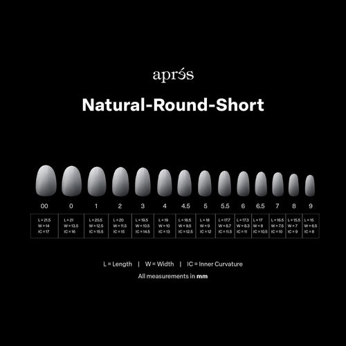 Apres Gel-X Soft Gel Ombre Tips Natural Round Short 41655