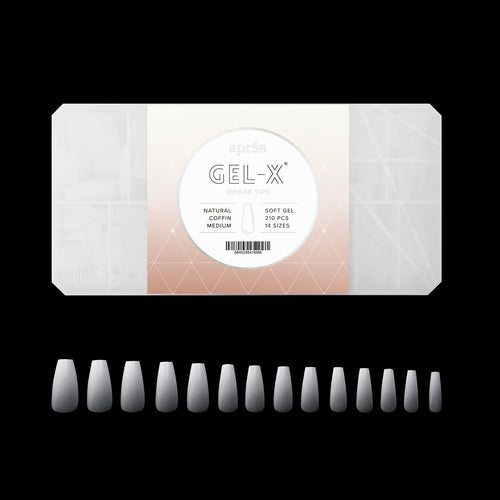 Apres Gel-X Embouts Ombrés en Gel Souple Cercueil Naturel Moyen 41658