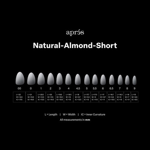 Apres Ombre Gel-X Tips Natural Almond Short Refill Bag NAS6
