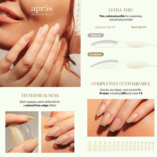 Apres Bare Gel-X Sculpted Tips 280 pièces 16 tailles AP-3BRS-280