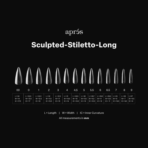 Apres Gel-X Tips Sculpted Stiletto Long 600 pièces 40168