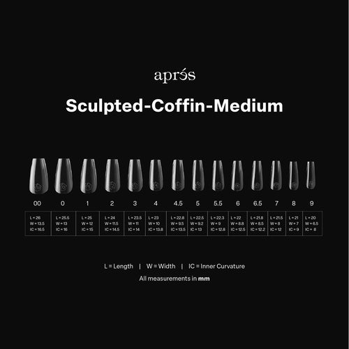 Apres Gel-X Tips Sculpted Coffin Medium Soft 600Pcs 40161