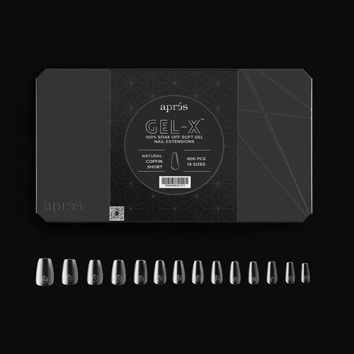 Apres Gel-X Embouts en gel souple Natural Coffin Courts 600 pièces 40151