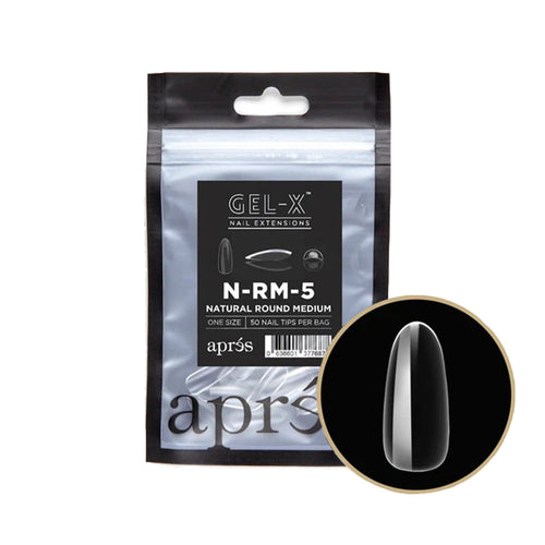 Apres Gel-X Tips Rond Naturel Moyen 50PC NRM5 07873