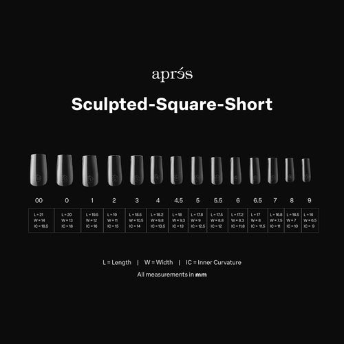 Apres Gel-X Tips Sculpted Carré Court 600 pièces 40167