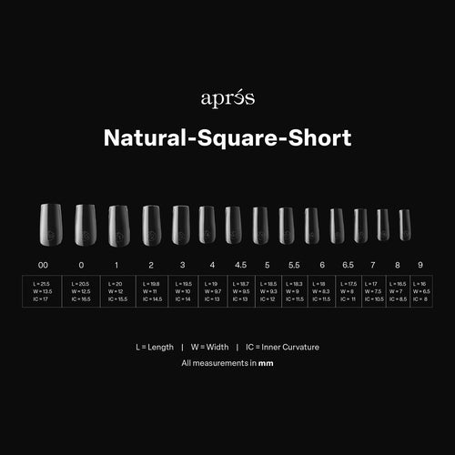Apres Gel-X Tips Natural Square Short 600Pcs 40156