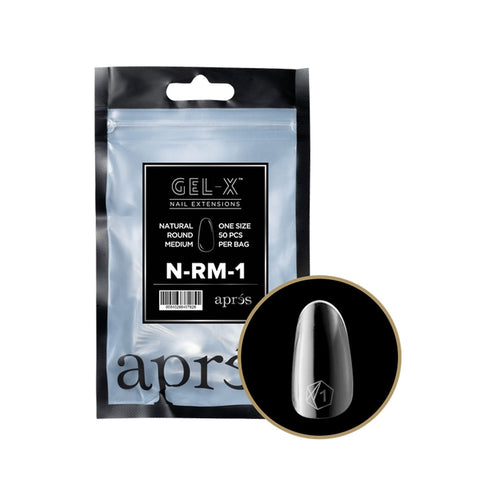 Apres Gel-X Embouts Individuels Rond Naturel Moyen 50PC NRM1