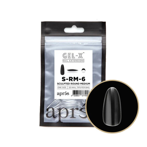 Apres Gel-X Embouts Individuels Sculptés Ronds Moyens 50PC SRM6