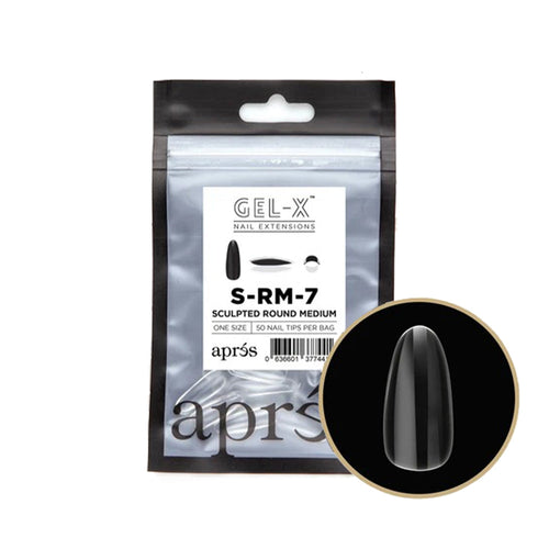 Apres Gel-X Embouts Individuels Sculptés Ronds Moyens 50PC SRM7