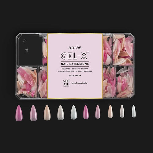 Apres Gel-X Tips B/C Stiletto Sculpté Médium 500Pcs YO-B-SSTM