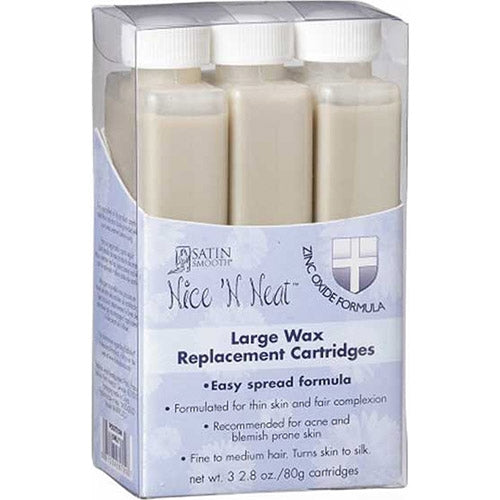 Satin Smooth Lot de 3 grandes cartouches de cire 80 g (2,8 oz) – Oxyde de zinc