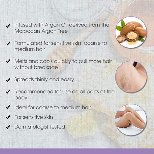 Cire au miel Satin Smooth à l'huile d'argan 14 oz 814144