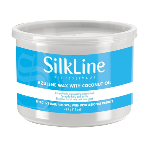 Cire à l'azulène Silkline avec huile de coco 425g/15oz - SAZULENENC 33019