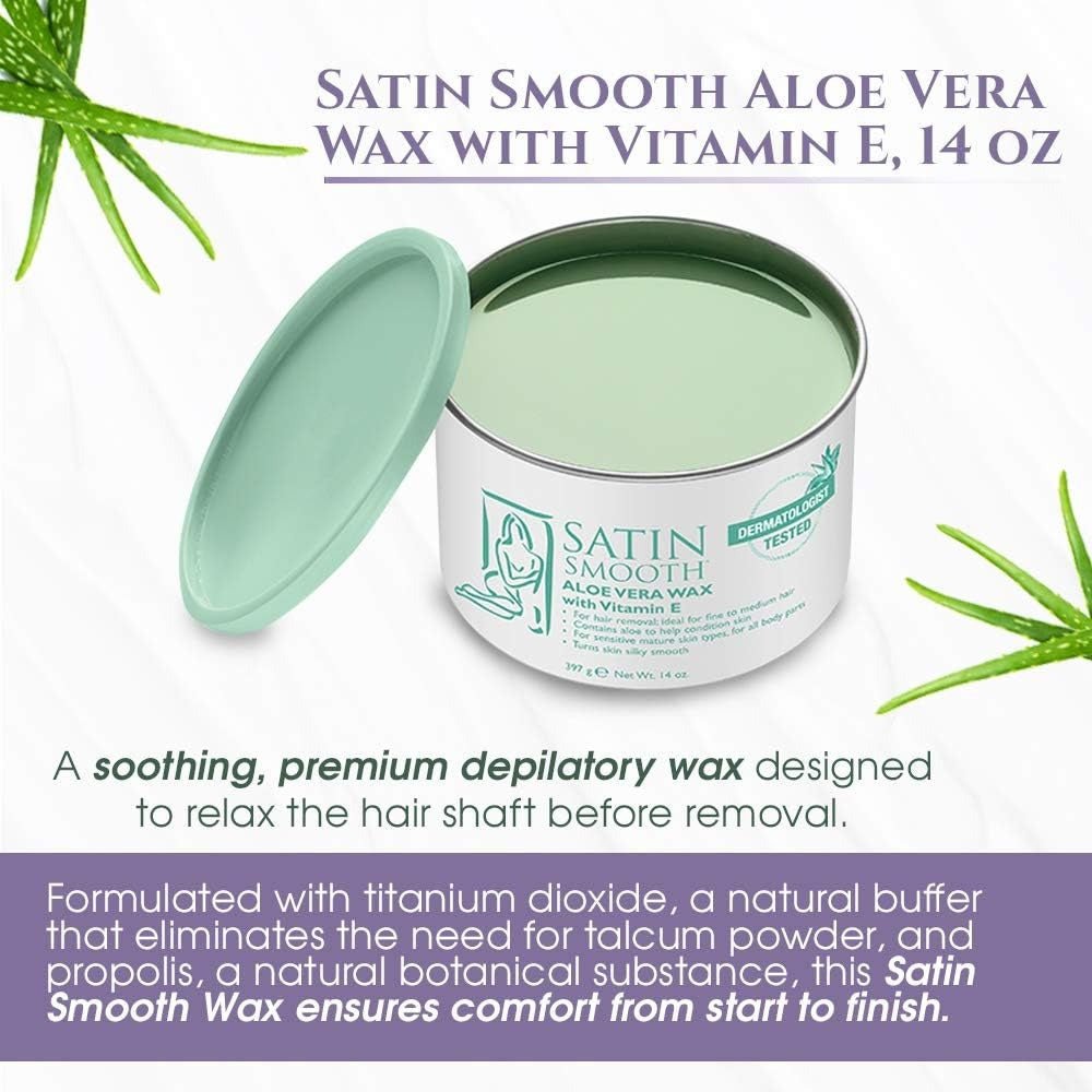 Cire à l'aloès et à la vitamine E Satin Smooth 14 oz 814121/27933