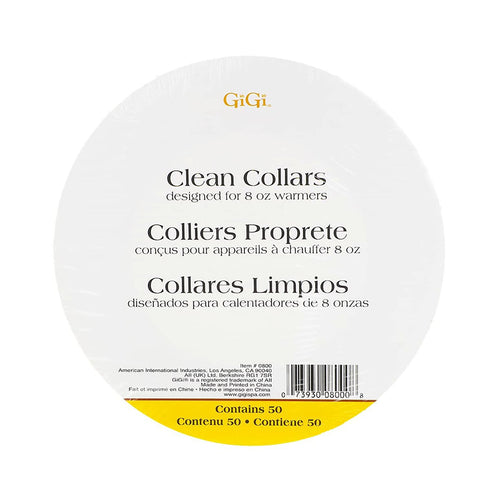 Gigi Clean Collars 50 pièces. Conçues pour les chauffe-cires 8 oz 08000
