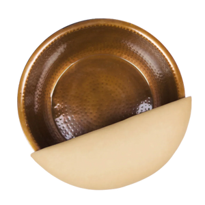 Noel Asmar Padded Footrest Hammered Metal-Cognac PB3103-LBRN