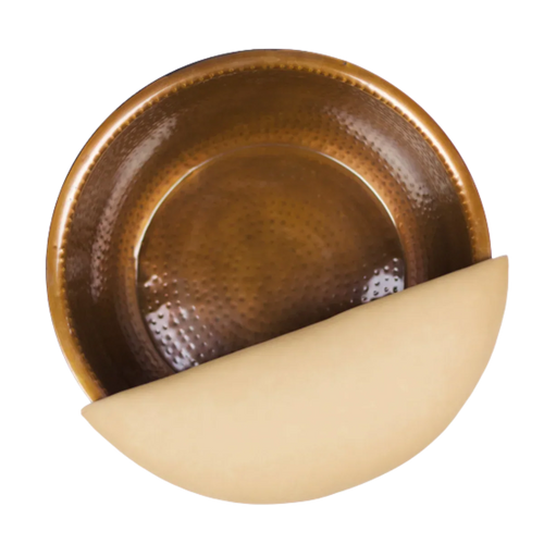 Noel Asmar Padded Footrest Hammered Metal-Cognac PB3103-LBRN