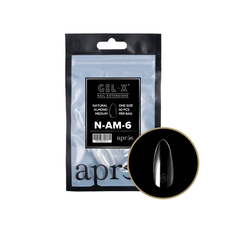 Apres Gel-X Tips Natural Almond Medium Refill Bag NAM6